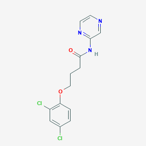 molecular formula C14H13Cl2N3O2 B4183845 4-(2,4-dichlorophenoxy)-N-2-pyrazinylbutanamide 