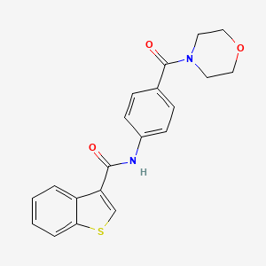 molecular formula C20H18N2O3S B4183862 N-[4-(4-morpholinylcarbonyl)phenyl]-1-benzothiophene-3-carboxamide 
