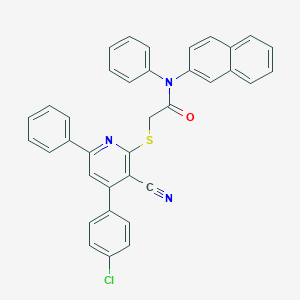 2-{[4-(4-chlorophenyl)-3-cyano-6-phenyl-2-pyridinyl]sulfanyl}-N-(2-naphthyl)-N-phenylacetamide