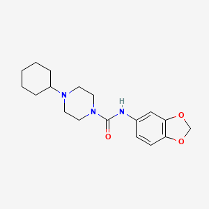 N-1,3-benzodioxol-5-yl-4-cyclohexyl-1-piperazinecarboxamide