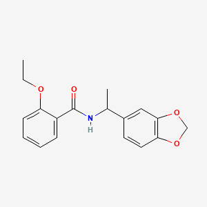 molecular formula C18H19NO4 B4183883 N-[1-(1,3-benzodioxol-5-yl)ethyl]-2-ethoxybenzamide 