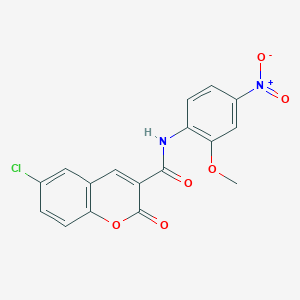 molecular formula C17H11ClN2O6 B4183894 6-chloro-N-(2-methoxy-4-nitrophenyl)-2-oxo-2H-chromene-3-carboxamide 