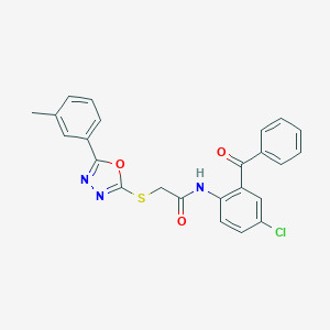 N-(2-benzoyl-4-chlorophenyl)-2-[[5-(3-methylphenyl)-1,3,4-oxadiazol-2-yl]sulfanyl]acetamide
