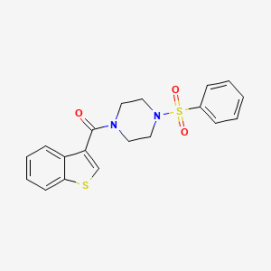 molecular formula C19H18N2O3S2 B4183914 1-(1-benzothien-3-ylcarbonyl)-4-(phenylsulfonyl)piperazine 