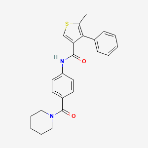 molecular formula C24H24N2O2S B4183923 5-methyl-4-phenyl-N-[4-(1-piperidinylcarbonyl)phenyl]-3-thiophenecarboxamide 