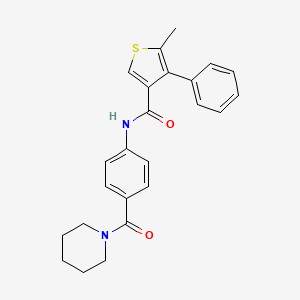 5-methyl-4-phenyl-N-[4-(1-piperidinylcarbonyl)phenyl]-3-thiophenecarboxamide