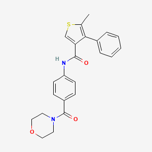 molecular formula C23H22N2O3S B4183944 5-methyl-N-[4-(4-morpholinylcarbonyl)phenyl]-4-phenyl-3-thiophenecarboxamide 