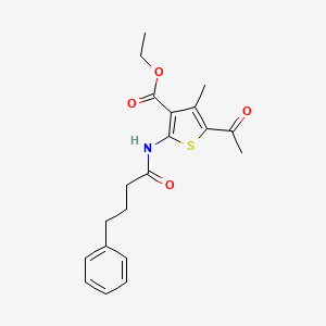 molecular formula C20H23NO4S B4183955 ethyl 5-acetyl-4-methyl-2-[(4-phenylbutanoyl)amino]-3-thiophenecarboxylate 