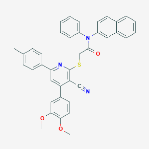 2-{[3-cyano-4-(3,4-dimethoxyphenyl)-6-(4-methylphenyl)-2-pyridinyl]sulfanyl}-N-(2-naphthyl)-N-phenylacetamide