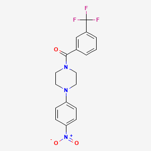 molecular formula C18H16F3N3O3 B4183969 1-(4-nitrophenyl)-4-[3-(trifluoromethyl)benzoyl]piperazine 