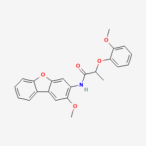molecular formula C23H21NO5 B4183974 N-(2-methoxydibenzo[b,d]furan-3-yl)-2-(2-methoxyphenoxy)propanamide 