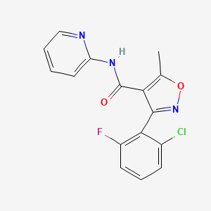 molecular formula C16H11ClFN3O2 B4183975 3-(2-chloro-6-fluorophenyl)-5-methyl-N-2-pyridinyl-4-isoxazolecarboxamide 