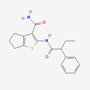 molecular formula C18H20N2O2S B4183999 2-[(2-phenylbutanoyl)amino]-5,6-dihydro-4H-cyclopenta[b]thiophene-3-carboxamide 