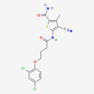 molecular formula C17H15Cl2N3O3S B4184000 4-cyano-5-{[4-(2,4-dichlorophenoxy)butanoyl]amino}-3-methyl-2-thiophenecarboxamide 