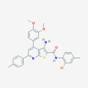 molecular formula C30H26BrN3O3S B418401 3-amino-N-(2-bromo-4-methylphenyl)-4-(3,4-dimethoxyphenyl)-6-(4-methylphenyl)thieno[2,3-b]pyridine-2-carboxamide 