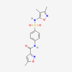 molecular formula C16H16N4O5S B4184044 N-(4-{[(3,4-dimethyl-5-isoxazolyl)amino]sulfonyl}phenyl)-5-methyl-3-isoxazolecarboxamide 