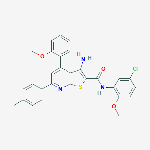 molecular formula C29H24ClN3O3S B418406 3-amino-N-(5-chloro-2-methoxyphenyl)-4-(2-methoxyphenyl)-6-(4-methylphenyl)thieno[2,3-b]pyridine-2-carboxamide 