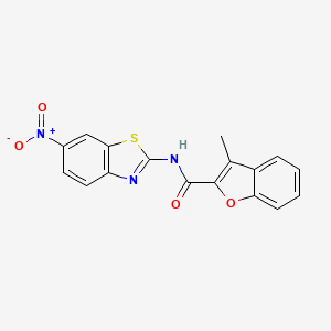 molecular formula C17H11N3O4S B4184068 3-methyl-N-(6-nitro-1,3-benzothiazol-2-yl)-1-benzofuran-2-carboxamide 