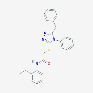 molecular formula C25H24N4OS B418409 2-[(5-benzyl-4-phenyl-4H-1,2,4-triazol-3-yl)sulfanyl]-N-(2-ethylphenyl)acetamide 