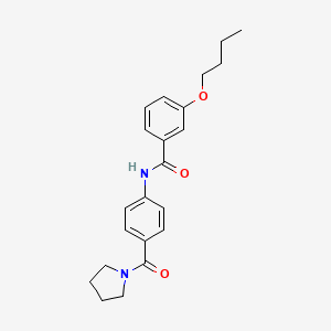 molecular formula C22H26N2O3 B4184113 3-butoxy-N-[4-(1-pyrrolidinylcarbonyl)phenyl]benzamide 