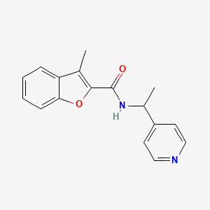 3-methyl-N-[1-(4-pyridinyl)ethyl]-1-benzofuran-2-carboxamide