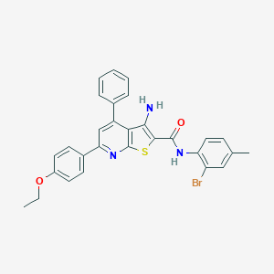 molecular formula C29H24BrN3O2S B418412 3-amino-N-(2-bromo-4-methylphenyl)-6-(4-ethoxyphenyl)-4-phenylthieno[2,3-b]pyridine-2-carboxamide 