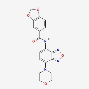 molecular formula C18H16N4O5 B4184149 N-[7-(4-morpholinyl)-2,1,3-benzoxadiazol-4-yl]-1,3-benzodioxole-5-carboxamide 