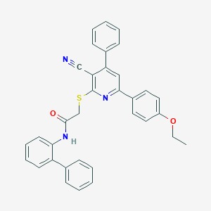 N-[1,1'-biphenyl]-2-yl-2-{[3-cyano-6-(4-ethoxyphenyl)-4-phenyl-2-pyridinyl]sulfanyl}acetamide