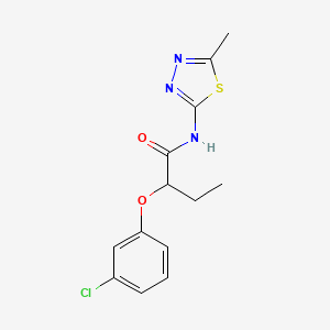 molecular formula C13H14ClN3O2S B4184167 2-(3-chlorophenoxy)-N-(5-methyl-1,3,4-thiadiazol-2-yl)butanamide 