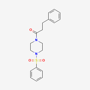 molecular formula C19H22N2O3S B4184174 1-(3-phenylpropanoyl)-4-(phenylsulfonyl)piperazine 
