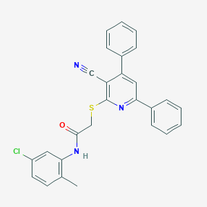 N-(5-chloro-2-methylphenyl)-2-[(3-cyano-4,6-diphenyl-2-pyridinyl)sulfanyl]acetamide