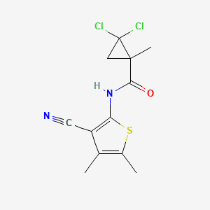molecular formula C12H12Cl2N2OS B4184195 2,2-dichloro-N-(3-cyano-4,5-dimethyl-2-thienyl)-1-methylcyclopropanecarboxamide 
