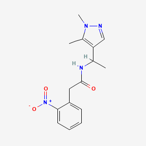 N-[1-(1,5-dimethyl-1H-pyrazol-4-yl)ethyl]-2-(2-nitrophenyl)acetamide