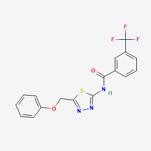 molecular formula C17H12F3N3O2S B4184206 N-[5-(phenoxymethyl)-1,3,4-thiadiazol-2-yl]-3-(trifluoromethyl)benzamide 