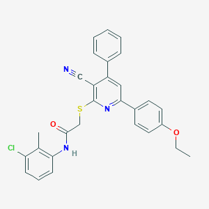 N-(3-chloro-2-methylphenyl)-2-{[3-cyano-6-(4-ethoxyphenyl)-4-phenyl-2-pyridinyl]sulfanyl}acetamide