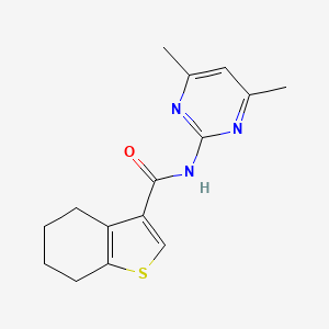 molecular formula C15H17N3OS B4184264 N-(4,6-dimethyl-2-pyrimidinyl)-4,5,6,7-tetrahydro-1-benzothiophene-3-carboxamide 