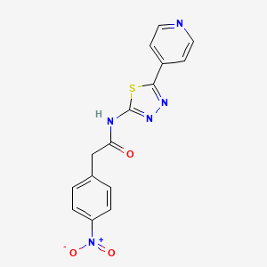 molecular formula C15H11N5O3S B4184269 2-(4-nitrophenyl)-N-[5-(4-pyridinyl)-1,3,4-thiadiazol-2-yl]acetamide 