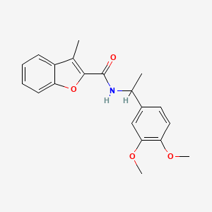 molecular formula C20H21NO4 B4184271 N-[1-(3,4-dimethoxyphenyl)ethyl]-3-methyl-1-benzofuran-2-carboxamide 