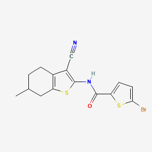 molecular formula C15H13BrN2OS2 B4184272 5-bromo-N-(3-cyano-6-methyl-4,5,6,7-tetrahydro-1-benzothien-2-yl)-2-thiophenecarboxamide 