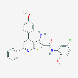 3-amino-N-(5-chloro-2-methoxyphenyl)-4-(4-methoxyphenyl)-6-phenylthieno[2,3-b]pyridine-2-carboxamide