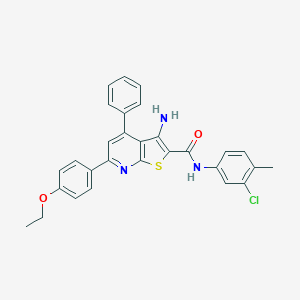 molecular formula C29H24ClN3O2S B418429 3-amino-N-(3-chloro-4-methylphenyl)-6-(4-ethoxyphenyl)-4-phenylthieno[2,3-b]pyridine-2-carboxamide 