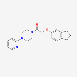 molecular formula C20H23N3O2 B4184305 1-[(2,3-dihydro-1H-inden-5-yloxy)acetyl]-4-(2-pyridinyl)piperazine 