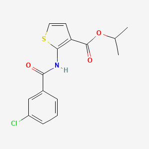 molecular formula C15H14ClNO3S B4184313 isopropyl 2-[(3-chlorobenzoyl)amino]-3-thiophenecarboxylate 