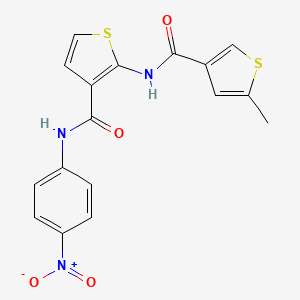 molecular formula C17H13N3O4S2 B4184351 2-{[(5-methyl-3-thienyl)carbonyl]amino}-N-(4-nitrophenyl)-3-thiophenecarboxamide 