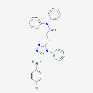 2-({5-[(4-bromoanilino)methyl]-4-phenyl-4H-1,2,4-triazol-3-yl}sulfanyl)-N,N-diphenylacetamide