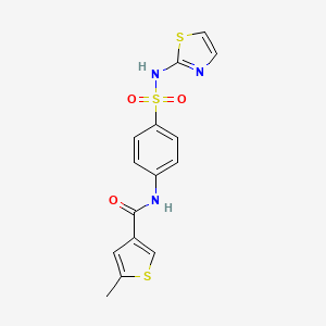 molecular formula C15H13N3O3S3 B4184374 5-methyl-N-{4-[(1,3-thiazol-2-ylamino)sulfonyl]phenyl}-3-thiophenecarboxamide 