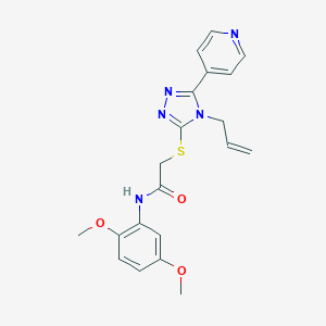 molecular formula C20H21N5O3S B418438 N-(2,5-dimethoxyphenyl)-2-{[4-(prop-2-en-1-yl)-5-(pyridin-4-yl)-4H-1,2,4-triazol-3-yl]sulfanyl}acetamide 