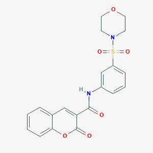 molecular formula C20H18N2O6S B4184415 N-[3-(4-morpholinylsulfonyl)phenyl]-2-oxo-2H-chromene-3-carboxamide 