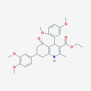 molecular formula C29H33NO7 B418445 Ethyl 4-(2,5-dimethoxyphenyl)-7-(3,4-dimethoxyphenyl)-2-methyl-5-oxo-1,4,5,6,7,8-hexahydro-3-quinolinecarboxylate 