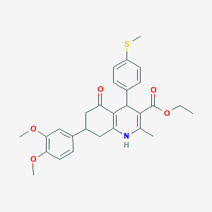 Ethyl 7-(3,4-dimethoxyphenyl)-2-methyl-4-[4-(methylsulfanyl)phenyl]-5-oxo-1,4,5,6,7,8-hexahydro-3-quinolinecarboxylate